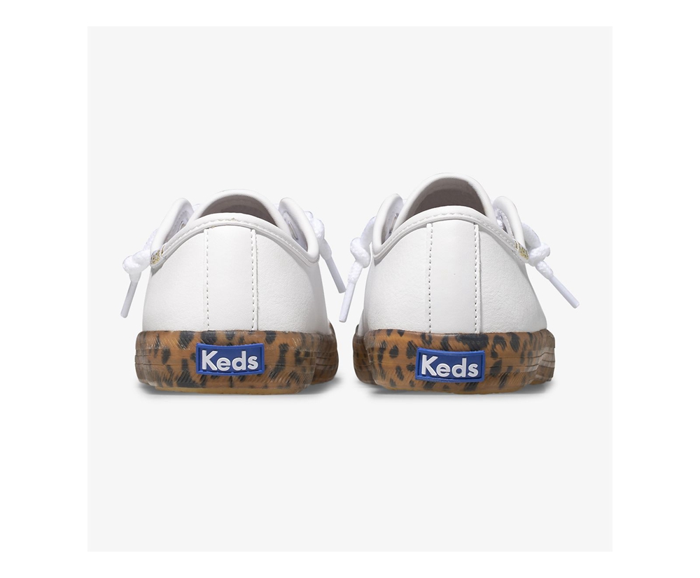 Keds Kids Sneakers White - Kickstart Leopard Foxing - 785MDGKLJ